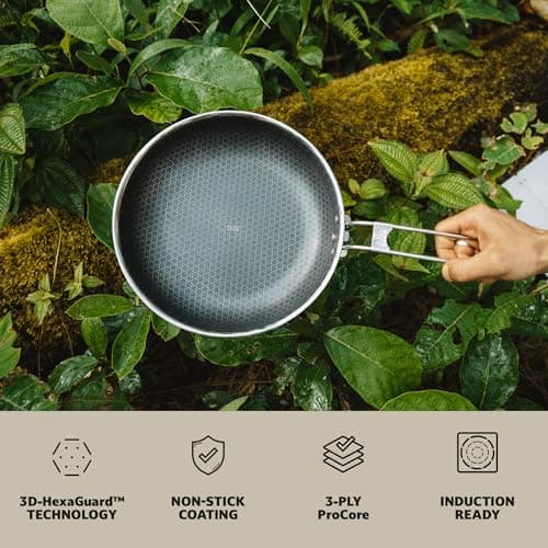 Campo Libre® Enzo Camping Cookware Set – Durable Stainless Steel Pots & Pan with ProCore Technology, Induction Compatible Outdoor Cooking Set, Compact Stackable Design, coated frying pan — view 3