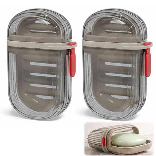 2 PCS Soap Travel Case, Soap Dish with Lid
