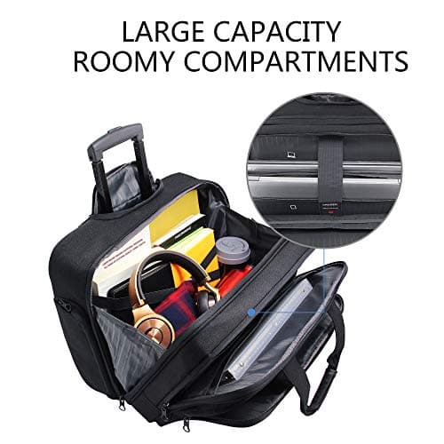 KROSER Rolling Laptop Bag Wheeled Briefcase Fits Up to 17.3 Inch Laptop — view 3