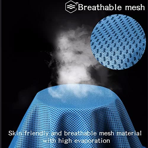 YORFULL Cooling Towels for Neck,Quick Drying Ice Towel Instant Cooling Relief,Soft Breathable Chilly Towel for Gym,Golf,Yoga,Camping,Running, Workout,and More Activities Blue — view 5