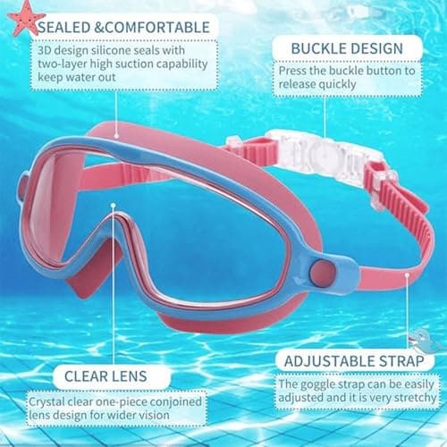 Splashyeyes Goggles, Blumi Baby Goggles, Waterproof And Anti-Fog Diving Mask, Wide View Swim Goggles For Children 3-14 (Purple, As Show, As Show) — view 6