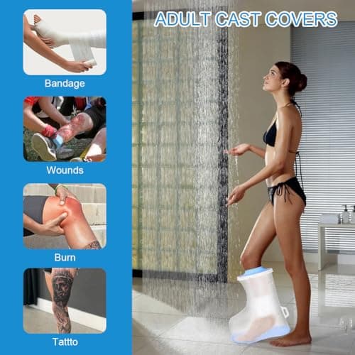 ANOMM Waterproof Foot Cast Cover for Shower, Non-Slip Adults Foot Cover — view 6