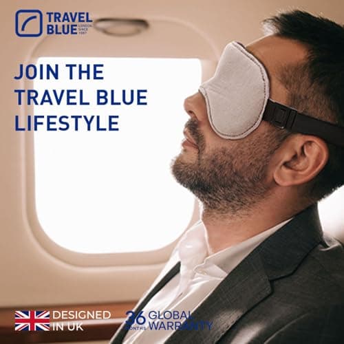 Travel Blue Luxury Sleep Mask - Luxuriously Soft Eye Mask for Sleeping, 100% Cotton, Gently Padded, Blocks Light, Elasticated Strap with Easy Release Buckle for Comfort and Relaxation — view 4