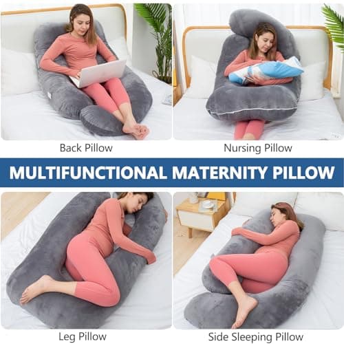 AS AWESLING Shredded Memory Foam U Shaped Maternity Pillow with Cover — view 6