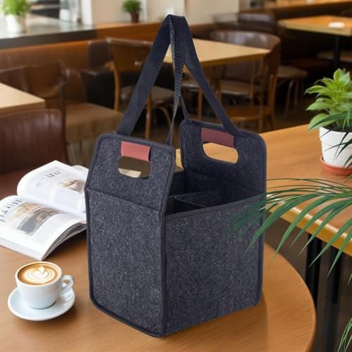 Drink Carrier with Handle Coffee Beverage Transporting Organizer Foldable — view 4