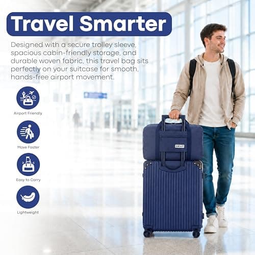 Beach Stone EasyJet Cabin Bag 45x36x20 – 25L Lightweight Duffle Holdall for Travel, Gym & Overnight Use - Airline Approved Underseat Hand Luggage for Men and Women (Navy) — view 4