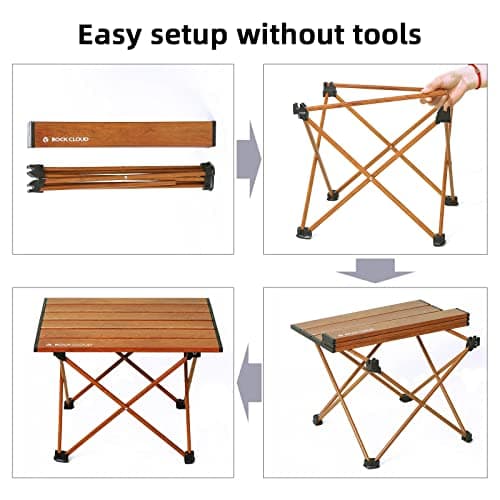 ROCK CLOUD Aluminum Ultralight Folding Camp Table for Camping, Hiking, Backpacking, Picnic, Beach, Indoor Use — view 6