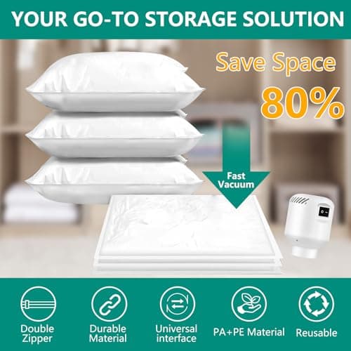 Vacuum Bags for Clothes 9Pcs with Air Pump (3x40x40, 3x40x50, 3x40x60) — view 3