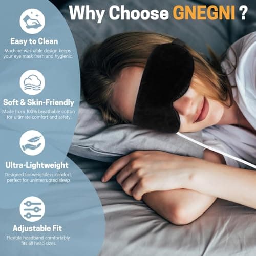 GNEGNI LIFE Heated Eye Mask,Smart Temperature&Timer Control, USB Soft Cotton Warm Eye Compress, for Dry Eyes, Blepharitis, Dark Circles and Sleep&Travel（Black） — view 4