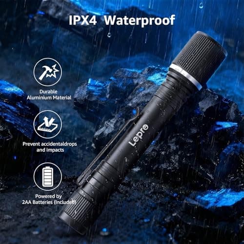 Lepro Pocket Torch Battery Powered, Small LED Flashlight with Clip, 2 Packs — view 5