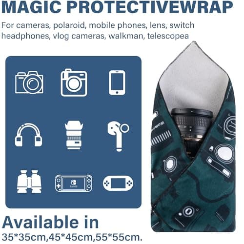 Walking Way Lens Protective Wrap Magic Self-Adhesive Pouch for Cameras Lenses and Electronic Scratch Resistant Versatile Compact Cloth with Strong Holding — view 2