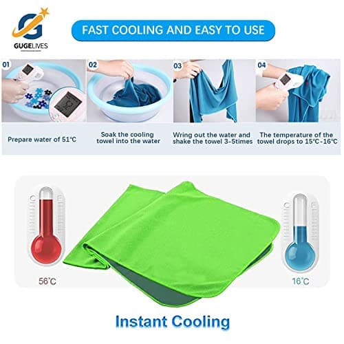GUGELIVES [6 Pack Cooling Towel, Ice Sports Towel, Cool Towel for Instant Cooling,for Yoga, Travel, Golf, Gym,Camping, Fitness, Running, Workout & More Activities (35"x12") — view 4