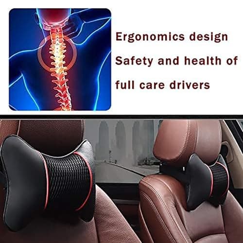 2 Pack Car Neck Pillow for Lexus ES Sedan ES Hybrid ES 250 /ES 260, Head Neck Rest Cushion Relax Neck Support Headrest Breathable Comfortable Pillows for Travel Car Seat Home, Beige — view 3
