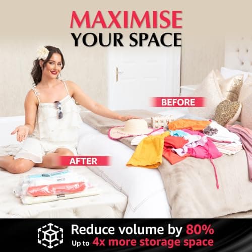GENIE SPACE Roll-Up Vacuum Storage Bags Variety 6 Pack (2L + 2M + 2S) — view 4