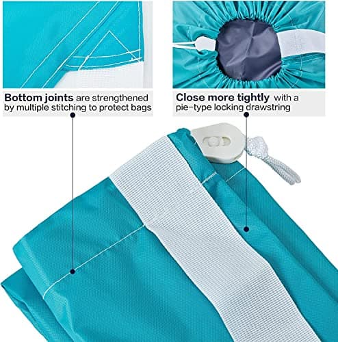 CJWLKJ 2 Pack XL Travel Laundry Bag with Strap, Dirty Clothes Organizer, Carry Up to 4 Loads of Laundry, Easy Fit a Laundry Hamper or Basket, Sky Blue and Blue — view 4