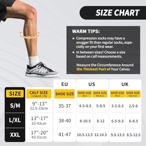CAMBIVO 2 Pairs Compression Socks for Women & Men, 15-20mmHg Flight Socks, Graduated Support for Plantar Fasciitis Relief, Running, Pregnancy, Nurses, Travel Essentials — view 2