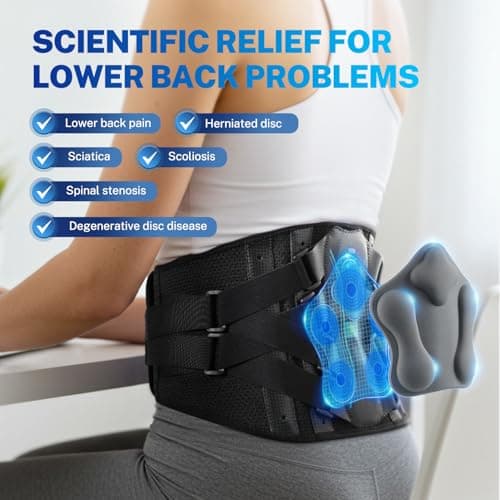 Fitomo Lumbar Support Belt, Carbon Fiber Back Support Pain Relief — view 3