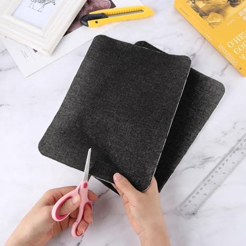 2 Pcs Canvas Self-Adhesive Fabric Repair Patch 28x20cm - Waterproof for Upholstery, Sofas, Tents, Furniture, Tote Bags, Car Seats, Cloth (Black) — view 6