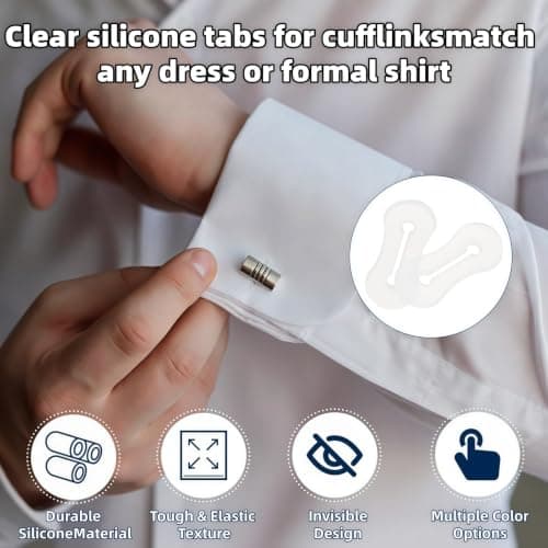 YNGSWIO 10Pcs Cufflink Adapters, for Men Shirt Suit Invisible Cufflinks — view 2