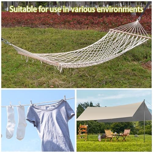 Guy Ropes, Tent Guy Ropes and Lines, 10 Pieces of Nylon with Fluorescent Green Colour, Camping Rope and Guide 4mm Diameter and 4 Metre Length Per Rope, Nylon Cord for Outdoor Use — view 6