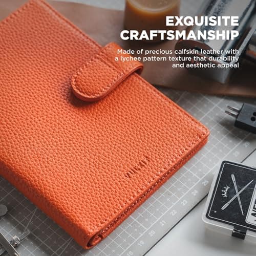VULKIT Leather Passport Wallet for 2 Passports Slim Double Passport Holder RFID Blocking Passport Travel Wallet with ID Window for Women — view 6