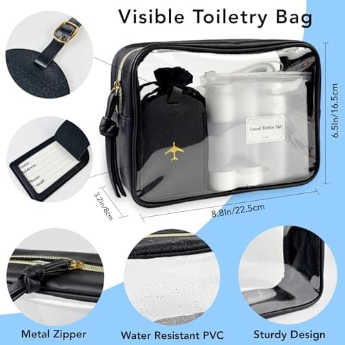Travel Kit For Wedding And Honeymoon Emergency 32 Essential Items All In One Personal Care Set Toiletry Kit For Couples (Black) — view 3