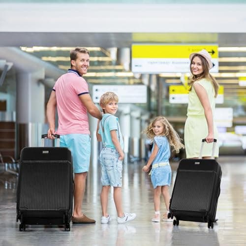 Tavoxda 3 Piece Luggage Sets, ABS Hardshell Suitcase Set for Family Travel — view 2