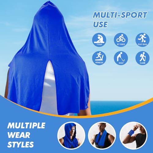 CSITE 2 Pack Cooling Hoodie Towels, Instant Cooling Towels for Neck and Face, UPF 50 Sun Protection, Ice Towel for Hot Weather, Head Towel for Sports, Camping, Cycling & More Activities — view 5
