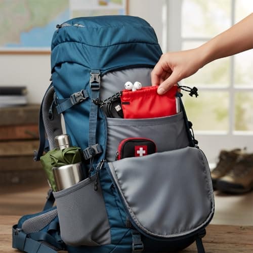 Lotsdonxia 3-Pack Red Waterproof Drawstring Bags, 16.5 x 12.5 cm Small Nylon Storage Pouches for Travel, Beach & Organisation — view 4