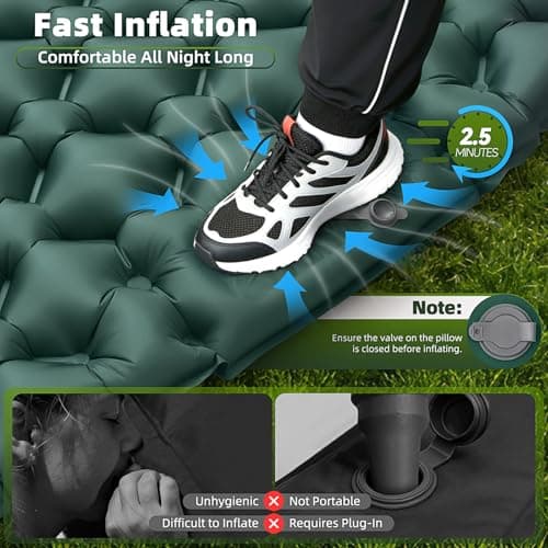 Sleeping Pad Camping Mat Double 9.5CM Thickness, 204x130CM Ultralight — view 6