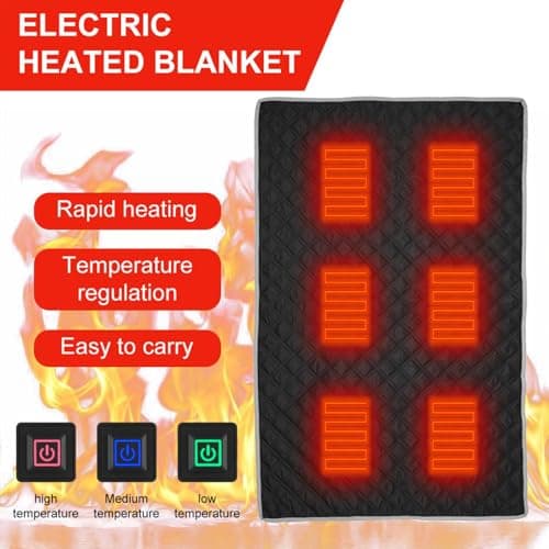 3 Gear Heated Sleeping Bag Liner | USB Power 6 Heated Zones for Camping, Car, Pet Mat, Yoga Mat — view 6