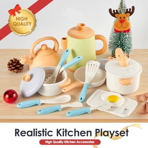 BUYGER Pretend Play Kitchen Toy Set Accessories for Kids 3 Years Old — view 5
