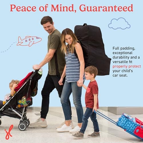 J.L. Childress Padded Backpack Car Seat Bag - Travel Bag for Airplane, Fits Most Baby & Infant Car Seats, Boosters, & Carriers, Airport Accessories for Gate Check or Baggage Check - Ultimate, Black — view 5