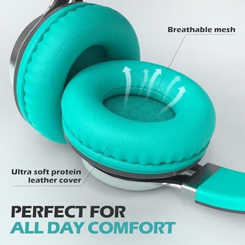 Ailihen C8 Wired Headphones with Microphone and Volume Control, Grey Mint — view 3