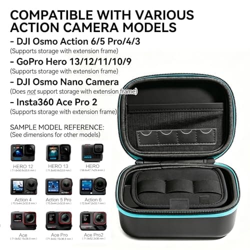 Action Camera Bag Carry Case for GoPro 13/12/11,DJI Action 6/5/4/3,Insta360 — view 5