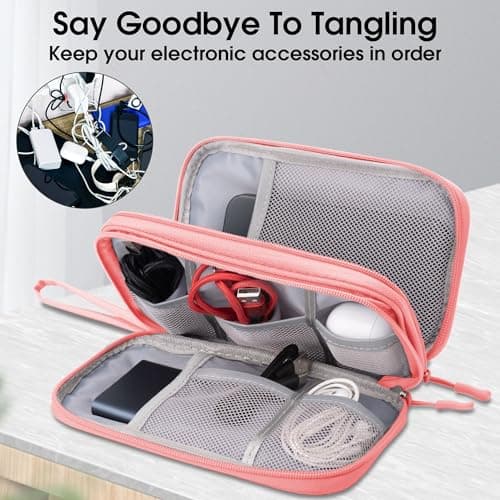 Arae Travel Essentials Electronic Organizer Double Layer - Pink, M — view 5