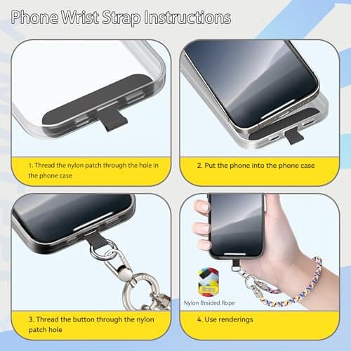 YIMATEECO Cell Phone Lanyard Built-in USB C to USB C Charging Cable, 2 in 1 Phone Wrist Strap Support 65W Fast Charging & Data Transfer, Anti Theft Strap for Travel/Commuting (BFF Matching Set, 2Pcs) — view 4