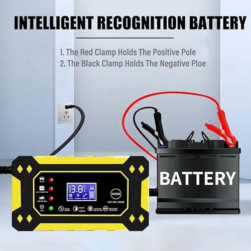 KPIRXO Motorcycle Battery for Kawasaki Vulcan 1700 Nomad 2009-2017, Car Battery Charger Intelligent Maintainer with Digital LCD Display, Pulse Repair Function — view 3