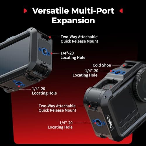 SMALLRIG Cage for DJI Osmo Action 6 (Advanced Edition), Aluminum Alloy Camera Cage with Cold Shoe, Wrist Strap, Lens Cover, Protective Frame with 1/4"-20 Locating Holes, Action 6 Accessories - 5887 — view 6