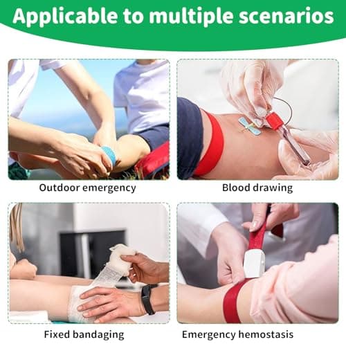 5Pcs Tourniquet with Buckle Adjustable Tourniquet Belt Quick to Release First Aid Torniquetes Medical First Aid Blood Stop Belt,Quick and Slow Release Outdoor Emergency Care for Adult Kid — view 4