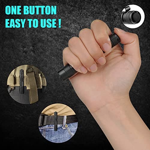 flintronic 2PCS Mini Torch, 3.5" Pocket LED Torch Flashlight with Pocket Clip, Ultra Bright Waterproof Pocket Light for Household, Workshop, Repair, Hiking, Powered by 1*AAA Battery (not Included) — view 5