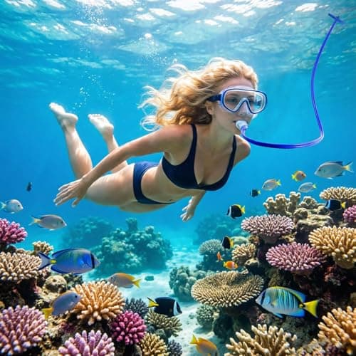 Diving Snorkel Breathing Tube, Foldable Breathing Tube for Diving Training, Easy Breathing Snorkeling Tube Lightweight Single Tube Snorkel for Spearfishing Swim Training Equipment (Double tube, 3m) — view 4