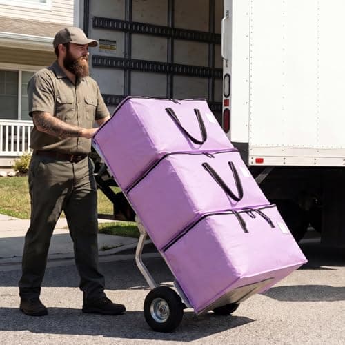 Dntorx 2 Pack 90L Moving Bags, Waterproof Moving Boxes With Zips, Purple — view 5