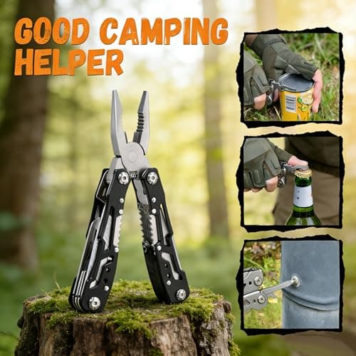 Zerodis Folding Tool Pliers, Stainless Steel, Easy Folding Design with Safety Lock, Versatile Tool for Outdoor, Convenient Nylon Bag for Camping, Fishing, Secure Locking Mechanism — view 5