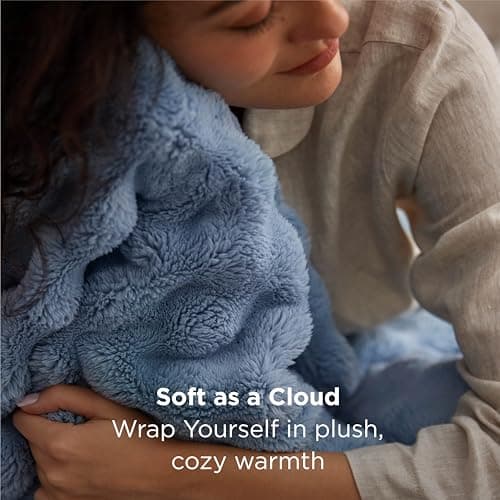 Bedsure Bubble Fleece Throw Blanket - Lightweight, Ashley Blue, 130x170cm — view 2