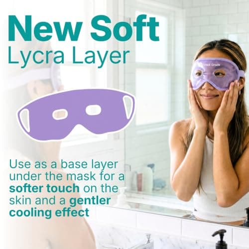 Medi Grade Cooling Eye Mask for Puffy Eyes, Cold Compress Gel Pads, Purple — view 3