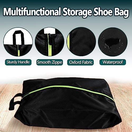 Eopres Shoe Bags for Travel - Set of 3 Pack Large Capacity Oxford Fabric Shoe Bags, Multi-Functional Dust-Proof and Waterproof Men & Women Travel Shoe Bag, Black, XX-Large, A — view 3