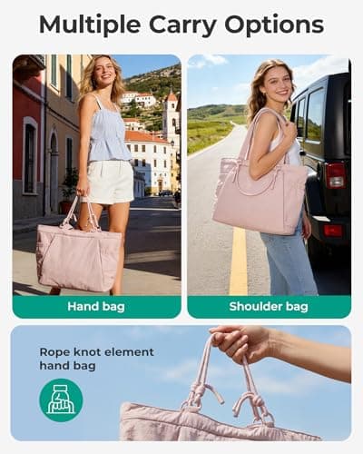 bagsmart Yoga Mat Bag, 23L Large Gym Bag, Durable Sport Tote Bag for women, Beach Tote Handbag, Pilates Bag for Gym Work Office Travel — view 6