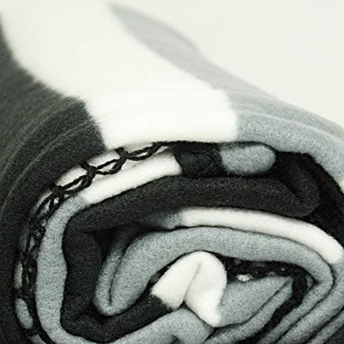 AA Travel Fleece Blanket AA3423-100% Lightweight Polyester 150cm x 120cm Black White Grey Stripes (Pack of 2) — view 6