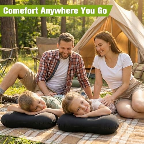 JetsCush Camping Pillow Inflatable Lightweight Travel Pillow Black — view 3